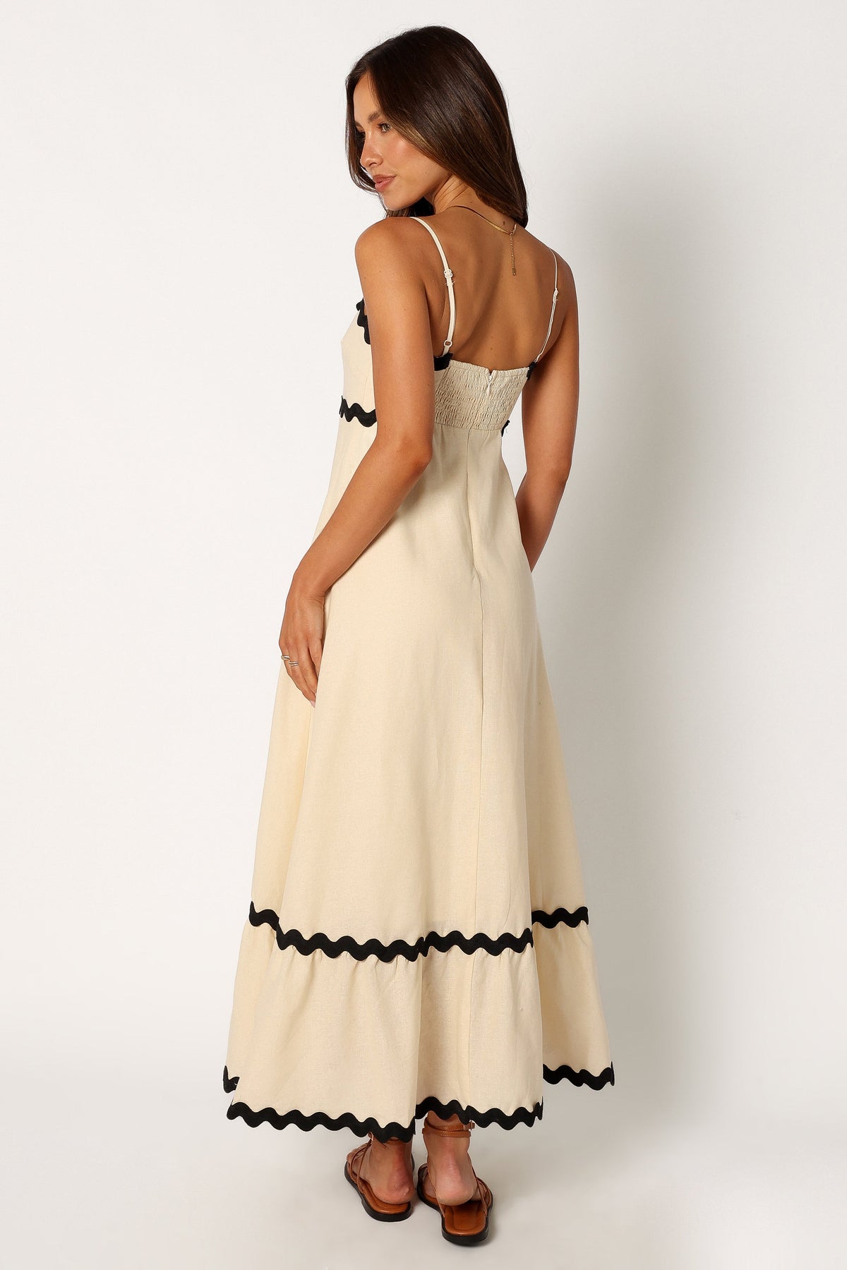 Yana Maxi Dress - Cream Black