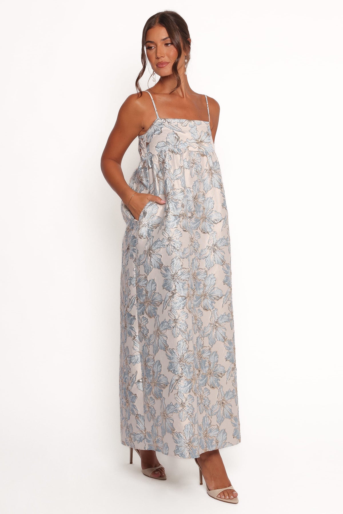Yasmine Maxi Dress - Baby Blue Floral