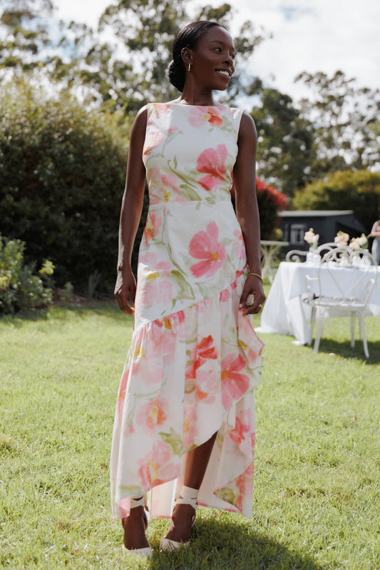 Zula Maxi Dress - Pink Garden Floral