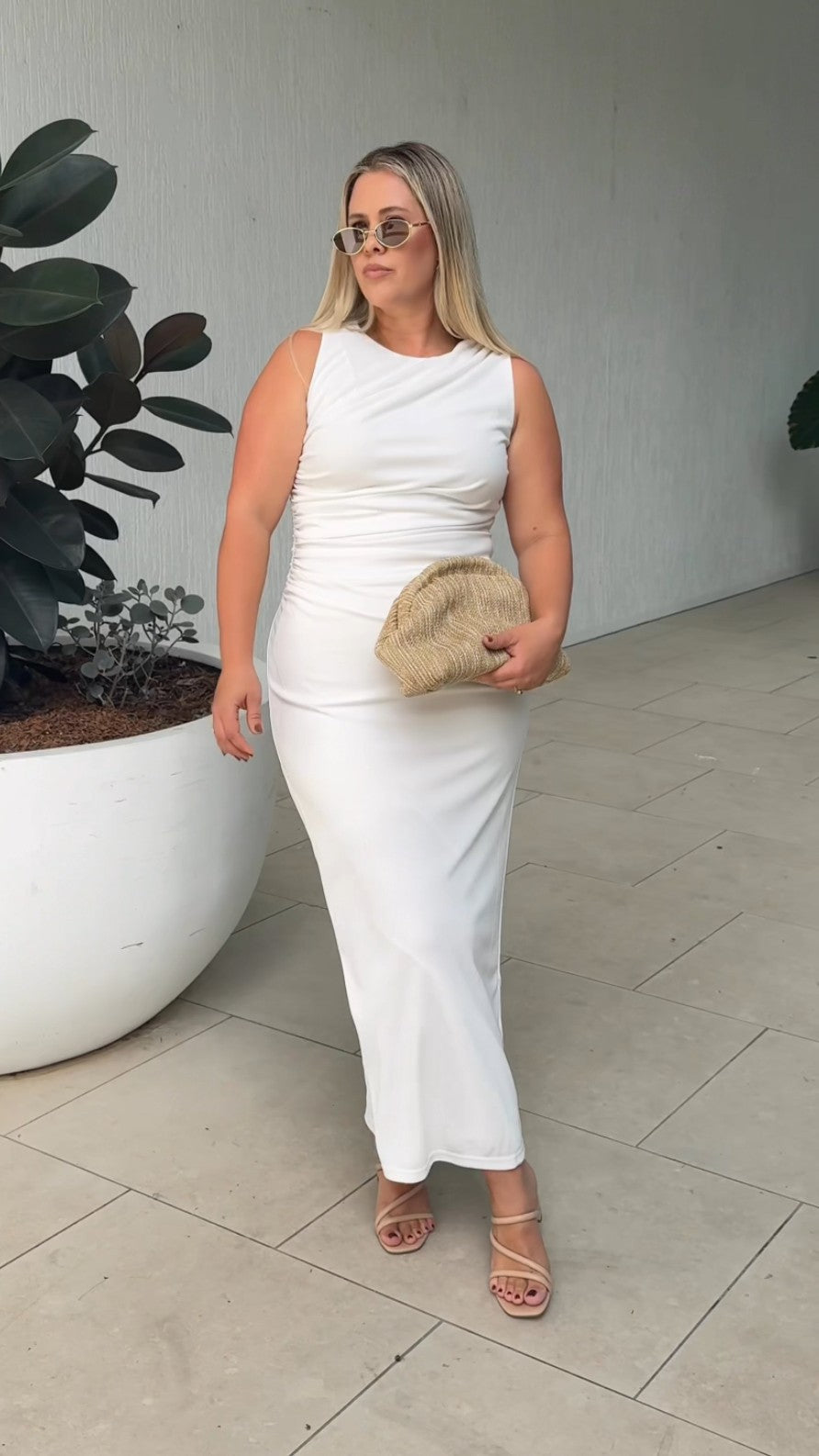 Sarsha Boatneck Maxi Dress - White